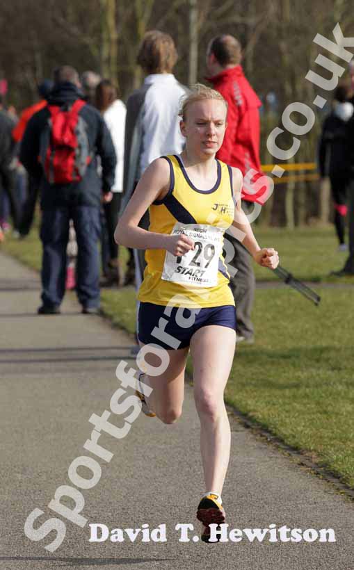Alex Snook (Jarrow) on her way to winning the Royal Signal Relays.